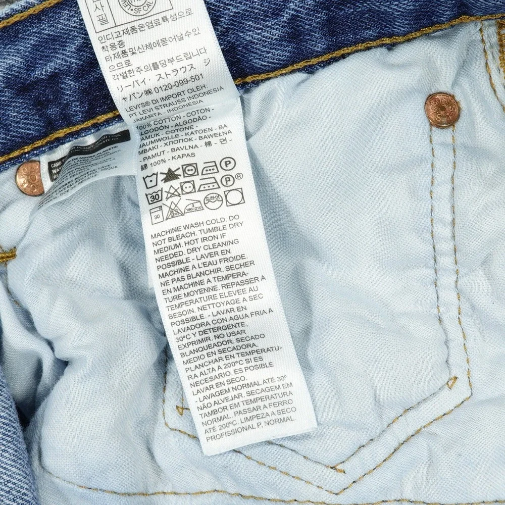 Levis 501 Mens Jeans 36x32 (Tag 38x32) Blue Original Fit Straight Leg Button Fly